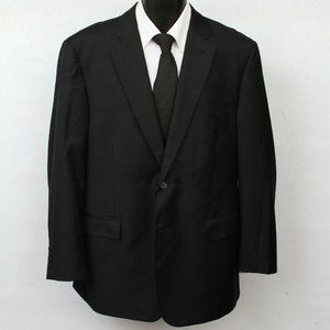 Gianni Manzoni Super 150s Tessilstrona Black Wool 2 Button Dual Vent Men's 44 R